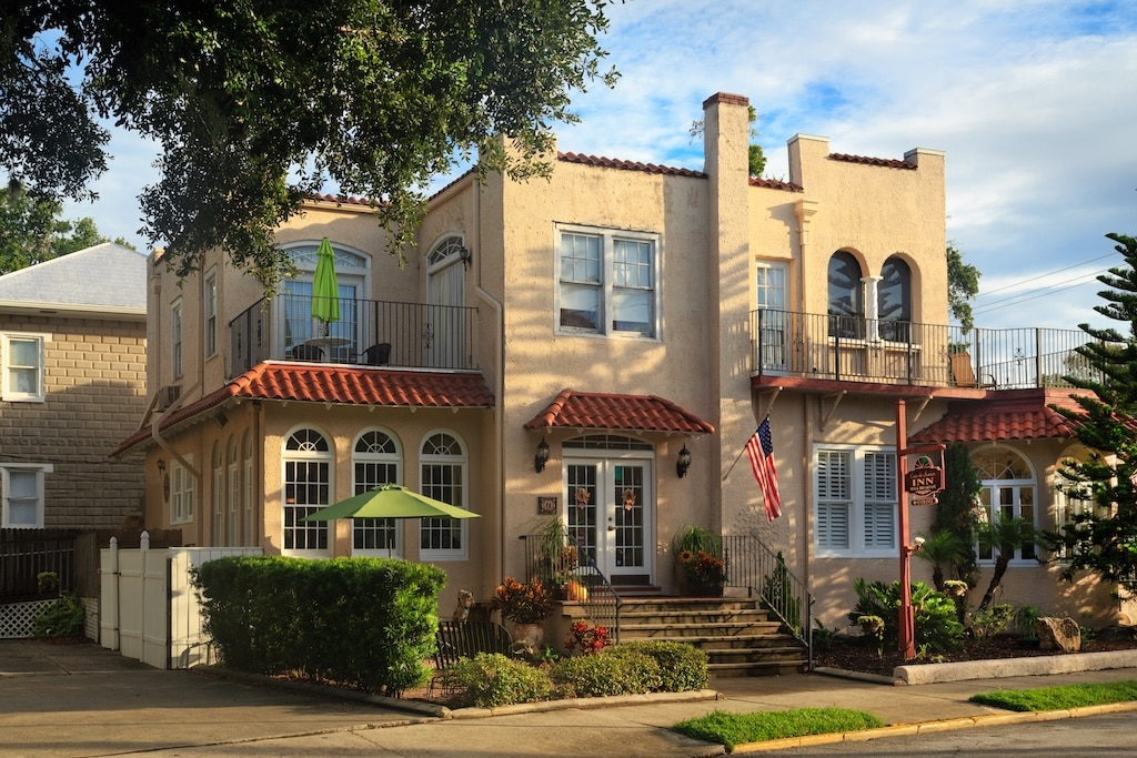 Stay at Casa de Sueños in historic St. Augustine. View of the outside of this Bed and Breakfast in St. Augustine.