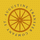 A logo on a mustard-yellow background featuring a brown wagon wheel encircled by text reading "SUNSET TRAILER COMPANY."